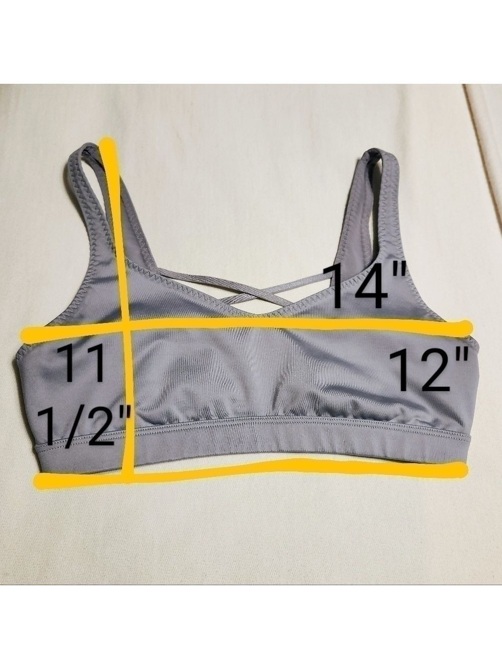 Victoria's Secret Gray Gym Workout Criss-Cross Back Sports Bra Small - Picture 9 of 9